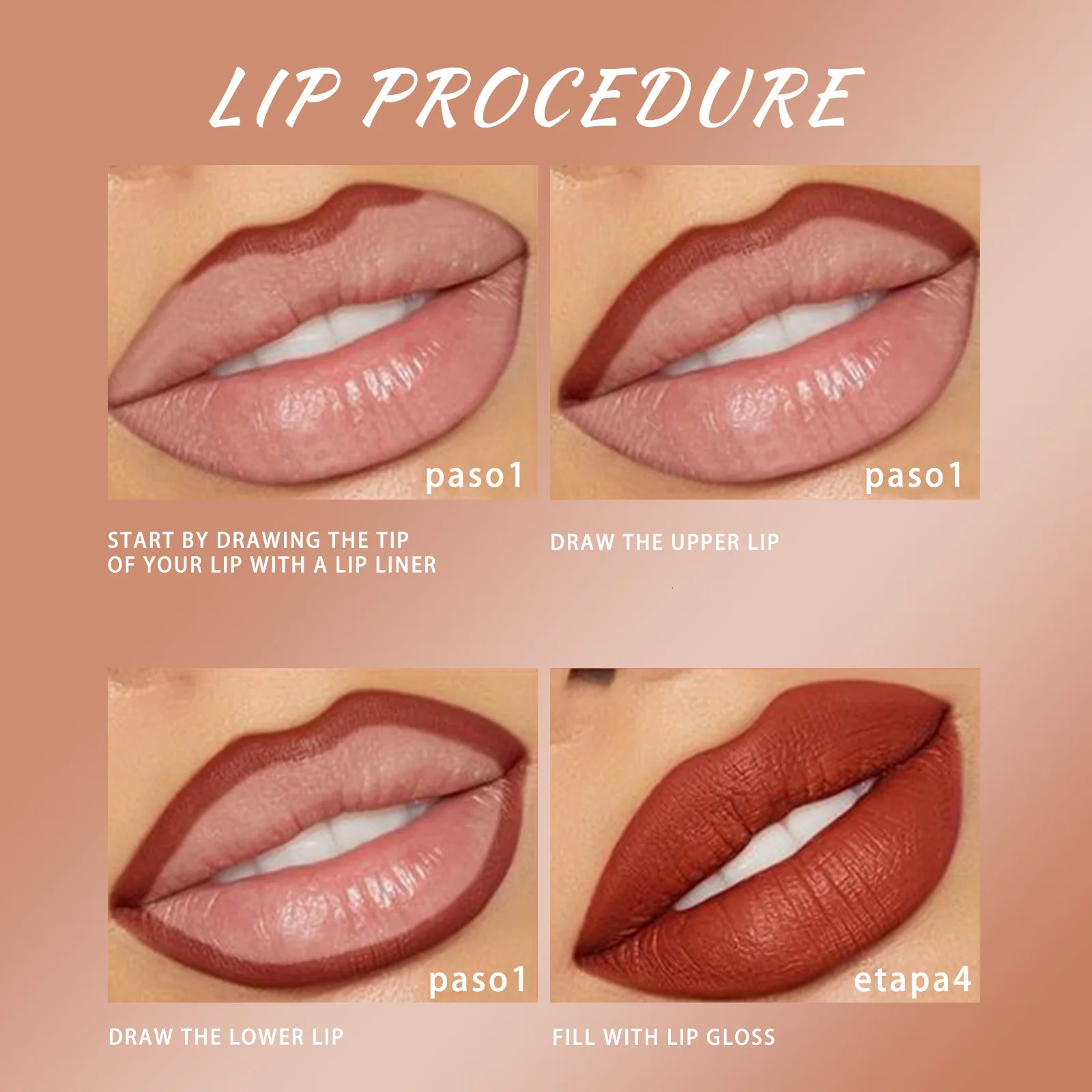 Non-stick lipstick pen cross-border waterproof long-lasting matte lip gloss lip liner 6 lip glazes 6 lip liners 250108