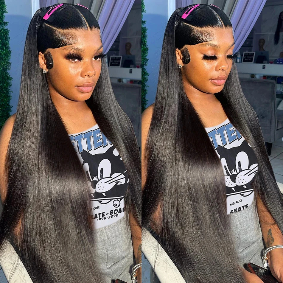 Tewjig 200 Density Wig Bone Straight 13X6 Front Human Hair Brazilian 13X4 Hd Lace Frontal Wigs For Women 30 40 Inch