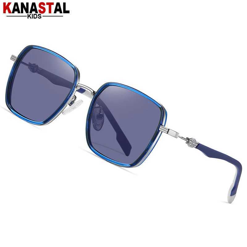 Childrens sunglasses UV400 polarized sunglasses TR90 metal glasses frame camping sports Par anti glare sunshade glasses W250109