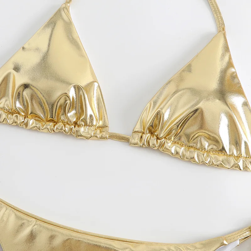 Swimsuit Bronzing Set For Women Sexy Side Tie Bikinis with Durable Gold Finish Bathing Suit Beachwear Ideal for Beach Pool 250106