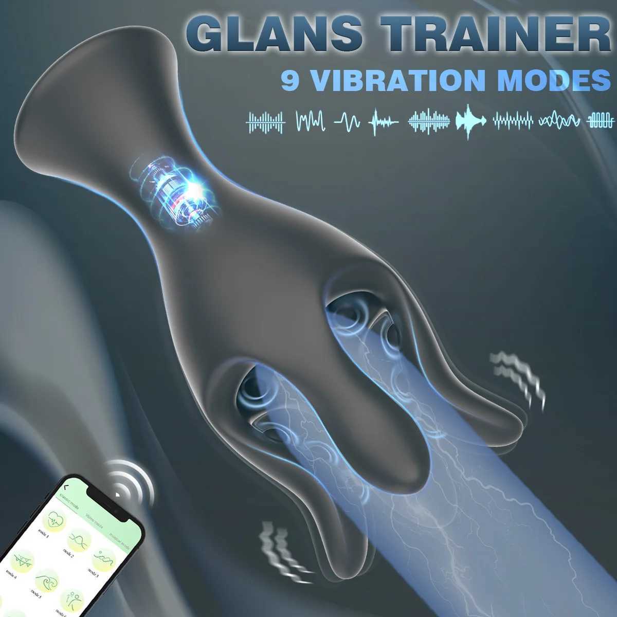 2025 masturbator pénis vibrateur glans entraîneur pénis massage 9 modes vibration toys sex pour hommes stimulation glans extension du pénis
