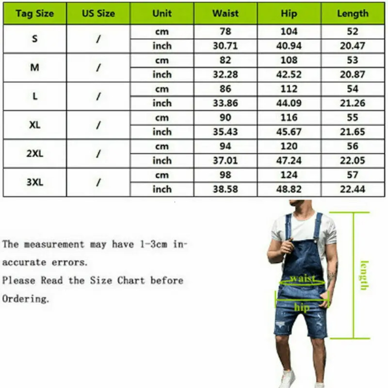 Mens Casual Denim Jeans Overalls Jumpsuit Dungarees Cargo Work Shorts Playsuit 250107