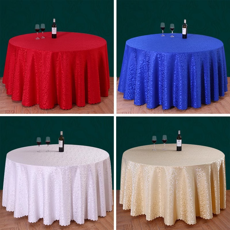 Red Jacquard Hotel Round Table Tablecloth Catering Commercial Hotel Special Round Lace Tablecloth