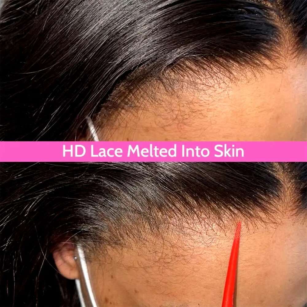 180% Density Straight HD Front Human Hair Wig Brazilian Remy 30 40 Inch 360 Transparent Lace Frontal Wigs For Black Women