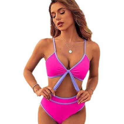 2025 New Swimsuit, New Bikini Split High Waist Sexy Multi Color Women's Gathering Designer Trendy Beach Swimsuit
