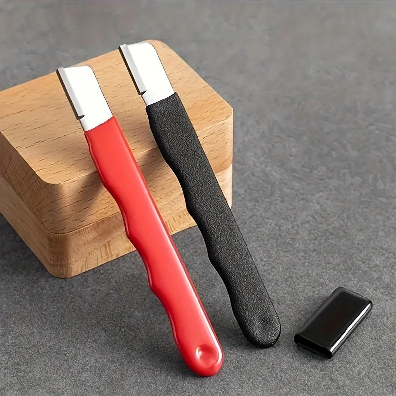 2 Pcs Professional Kitchen Knife Sharpener Tungsten Diamond Ceramic Sharpening Stone for All BladesRed and Black 250107