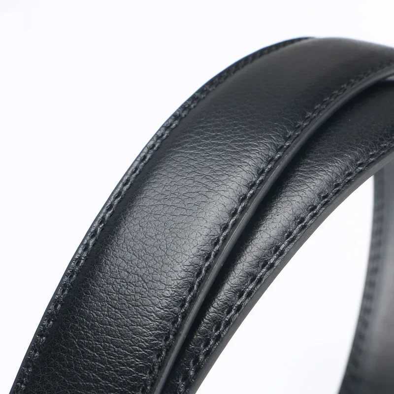 Mens buckle free 3.5cm wide 130 140 150 160 170 cm large size belt with buckle free automatic buckle leather belt W250109
