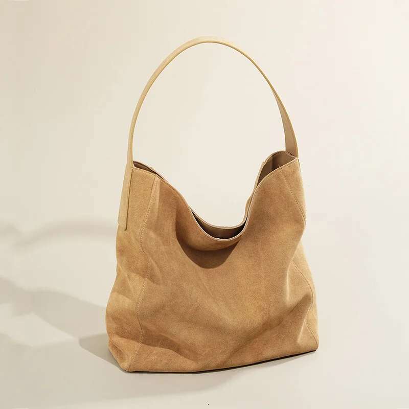 2024 New Women Frosted Leather Tote Female Underarm Bucket Handbag Lady Large Capacity Suede Hobo Shoulder Bag