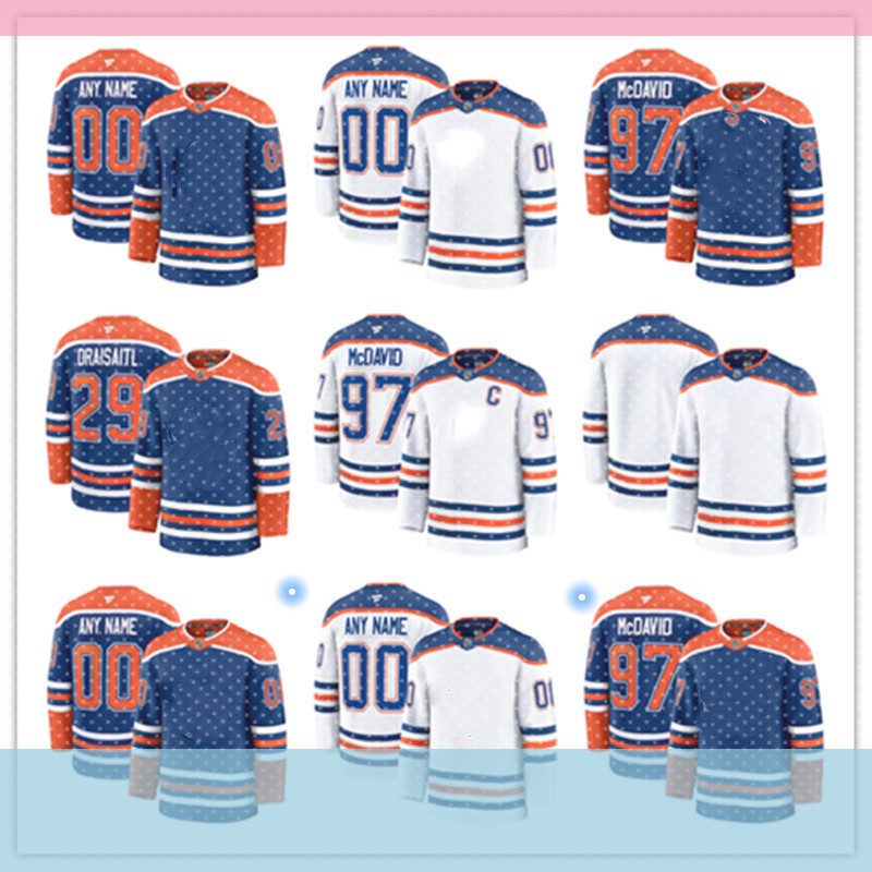 Connors McDavid Edmonton Oiler Hockey Jerseys Mattias Janmark Adam Henrique Brett Kulak Brown Corey Perry Vasily Podkolzin Viktor Arvidsson Troy Stecher