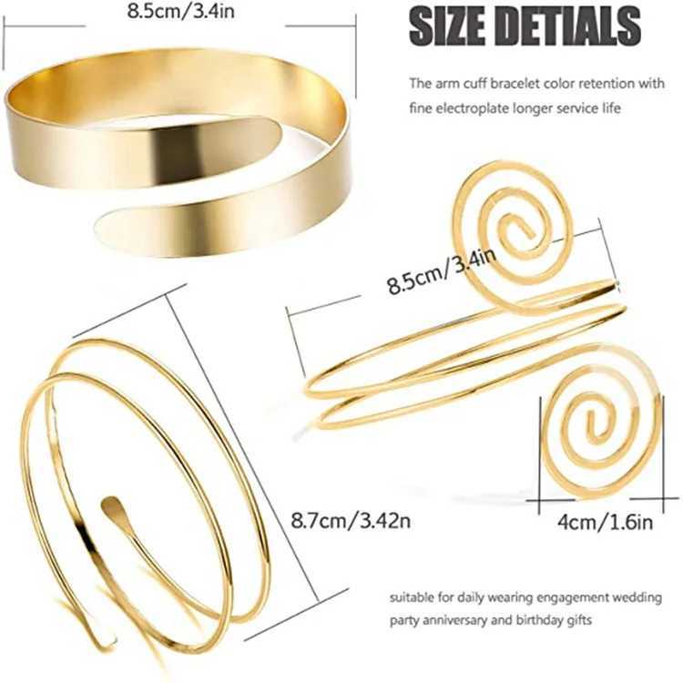 Simple Boho Coil Upper Arm Band Cuff Armlets for Women Girls Arm Bangle AdjustableXJ250109