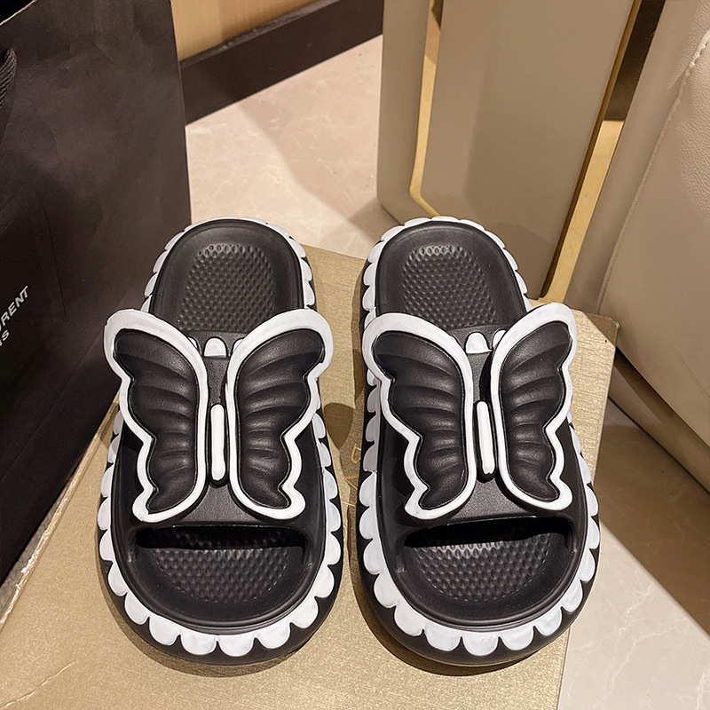 New slippers women wear lovely butterfly outside summer indoor home bathroom bath non-slip thick soled slippers 36-41 Wholesale