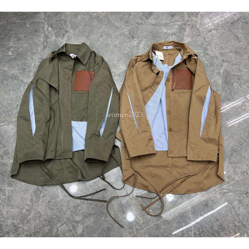 Women trench coat Designer jackets women brand lapel hooded windbreaker Fashion Logo vacation hoodie trench coat casual loose side split jacket Dec 09