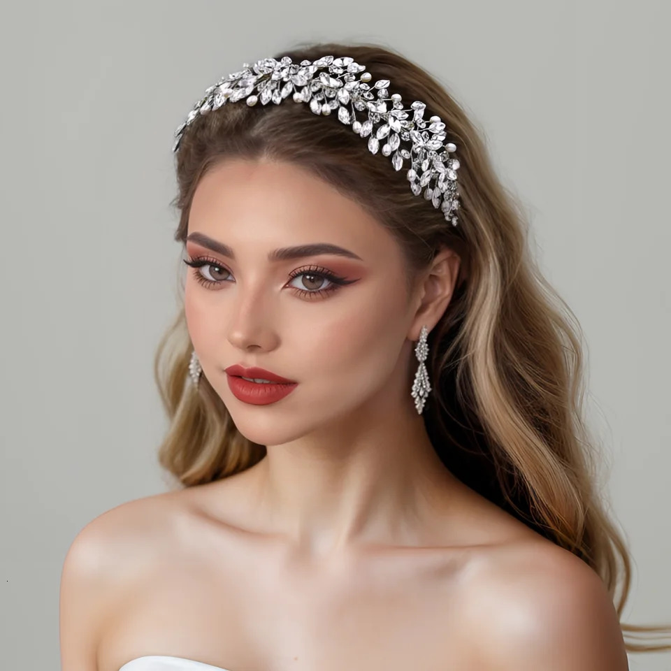 Bridal Accessories Pearls Rhinestones Wedding Headband Prom Trendy Jewelry Crystal Headwear for Women HP608250108