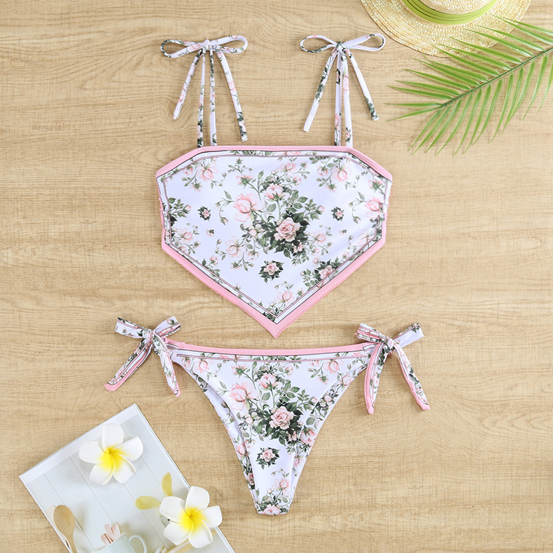 Beijing 2025 new split style sexy bikini designer straight swimsuit trendy beach swimsuit