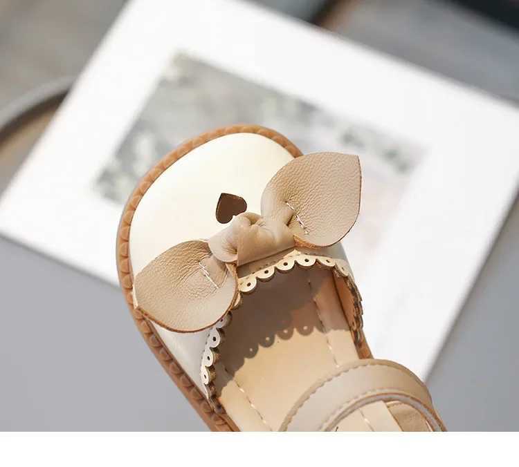 Girl Sandals 2024 Closed Toe Princess Shoes Baby Bow Childrens Bean Apartment Summer Soft Bottom Loafer W250108