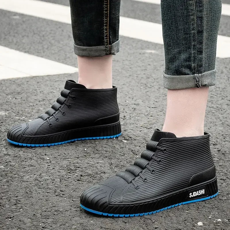 Short Ankle Low Cooking Fishing Rain Boots for Men Gum Chef Kitchen Pvc Waterproof Fashion Man Shoes Adult Outdoor Work Garden 250106