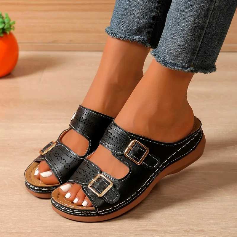 New Arrival Summer Fashion Womens Wedge Slide Advanced Orthopedic Open Toe Womens Anti Slip Platform Retro Slide Womens T250108