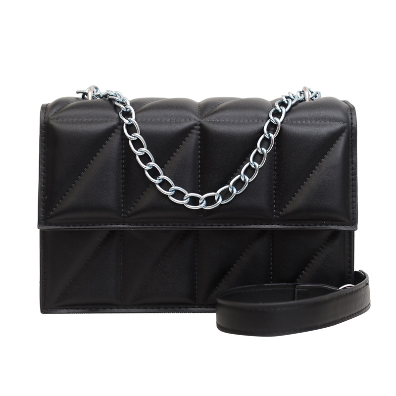 New women messenger bag fashionable underarm chain bag solid color shoulder bag