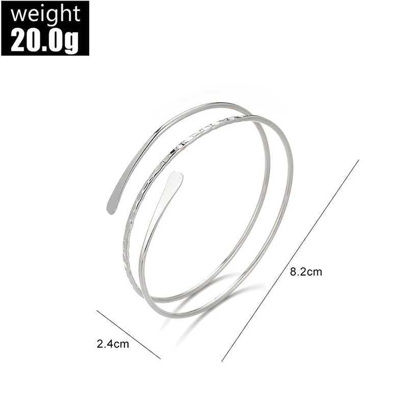 Silver Color Personality Punk Arm Ring Serpentine Metal Hollowed Out Multi-layer Smooth Bracelet Arm Ring For Women JewelryXJ250109