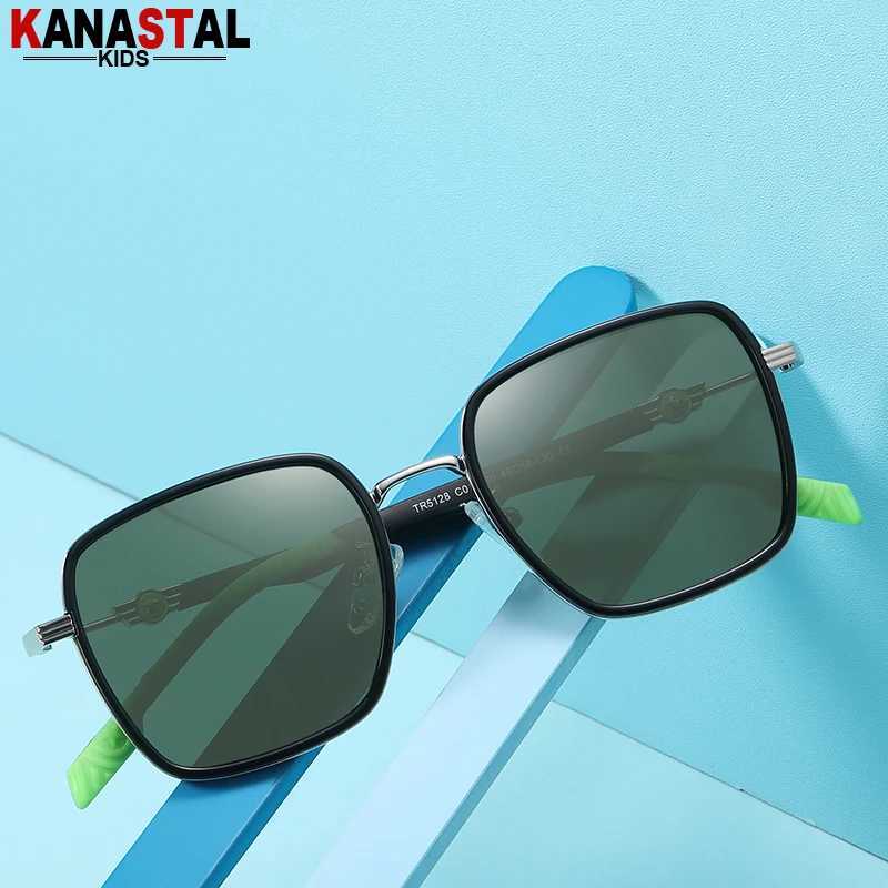 Childrens sunglasses UV400 polarized sunglasses TR90 metal glasses frame camping sports Par anti glare sunshade glasses W250109