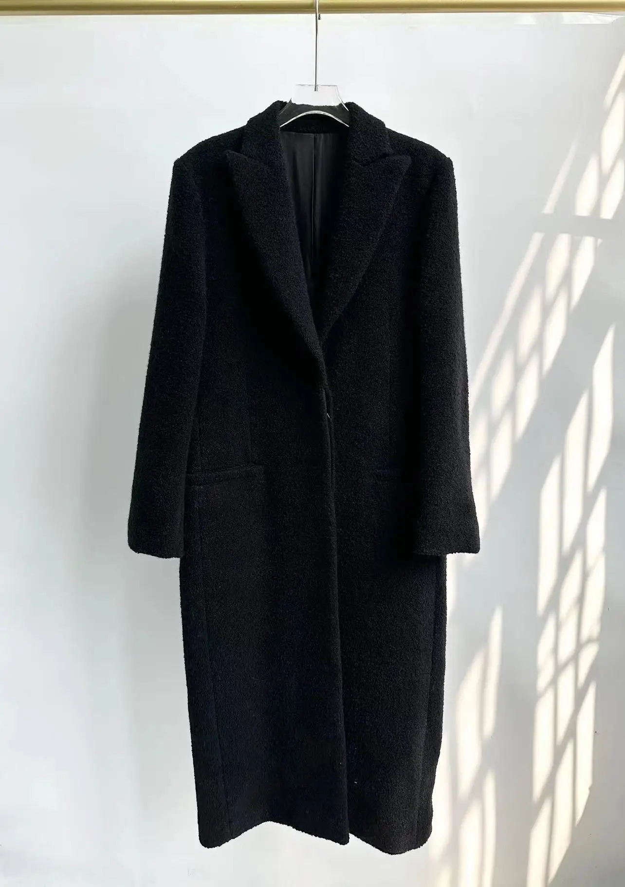 2023 Nordic Autumn and Winter Wool Blended Circle Yarn Long Coat Women 250103
