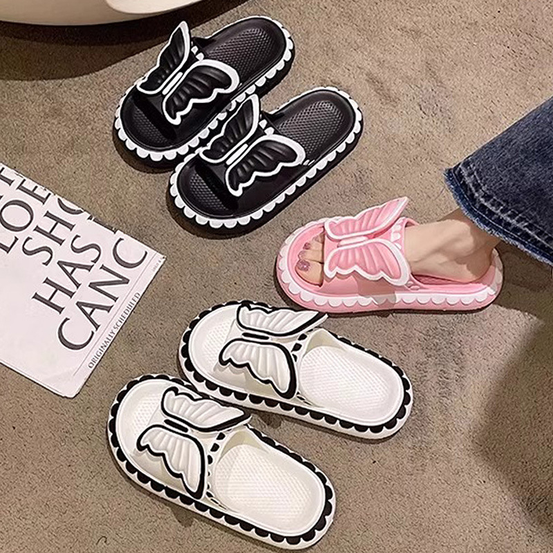 New slippers women wear lovely butterfly outside summer indoor home bathroom bath non-slip thick soled slippers 36-41 Wholesale