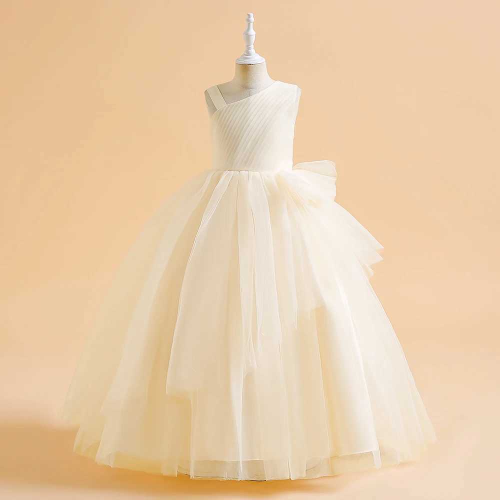 Tulle White Bridesmaid Dresses For Girls Children Costume Elegant Kids Wedding Par Dress Teen Girl Birthday Evening VestidosXJ250108