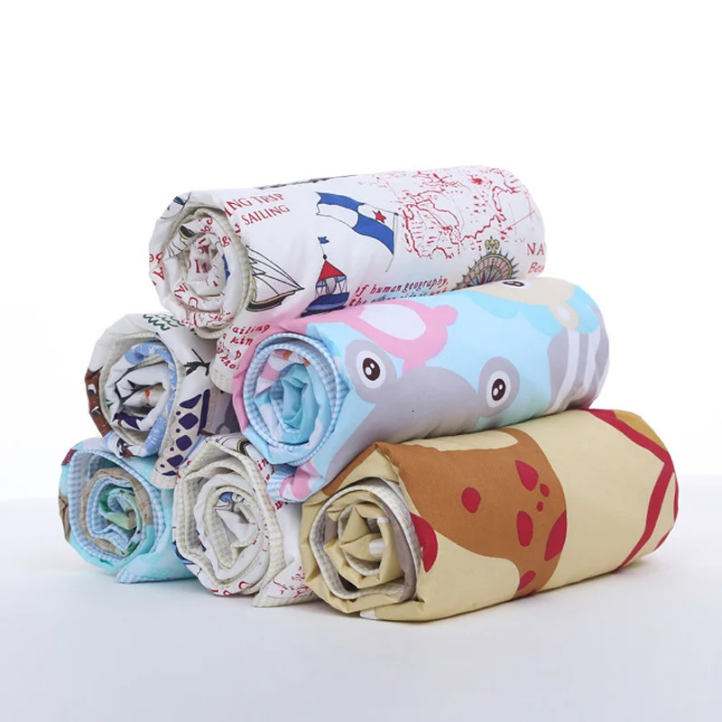 4 Size Baby Changing Mat Cartoon Cotton Waterproof Baby Sheet Changing Pad Table Diapers Urinal Game Play Cover Pet Mattress 250109