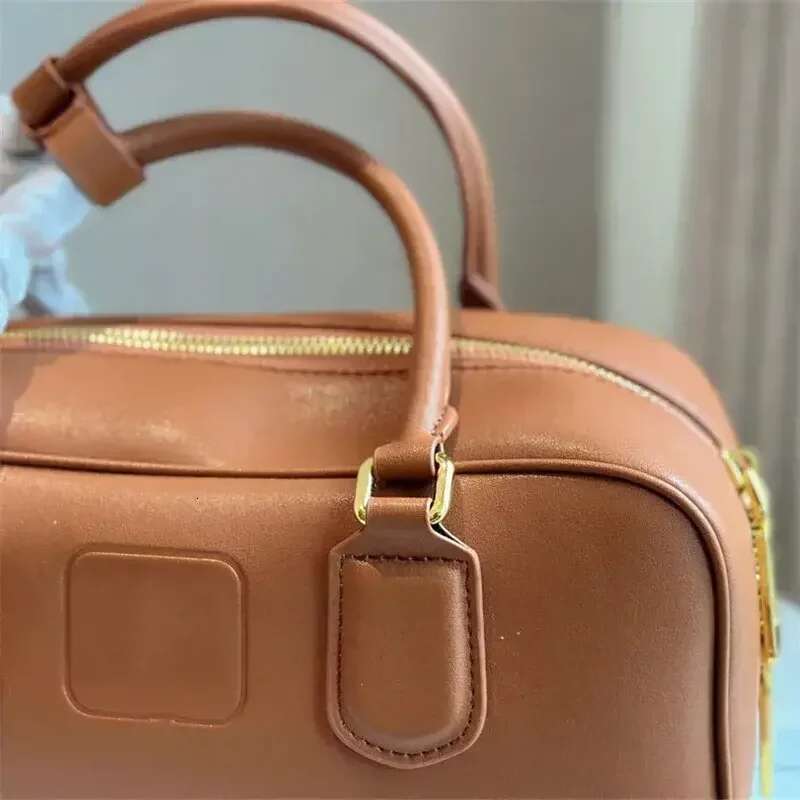 Vintage Bowg Handbag Women's Large Capacity Solid Color Crossbody Brand Designer New Plain Leather Shoulder Bag
