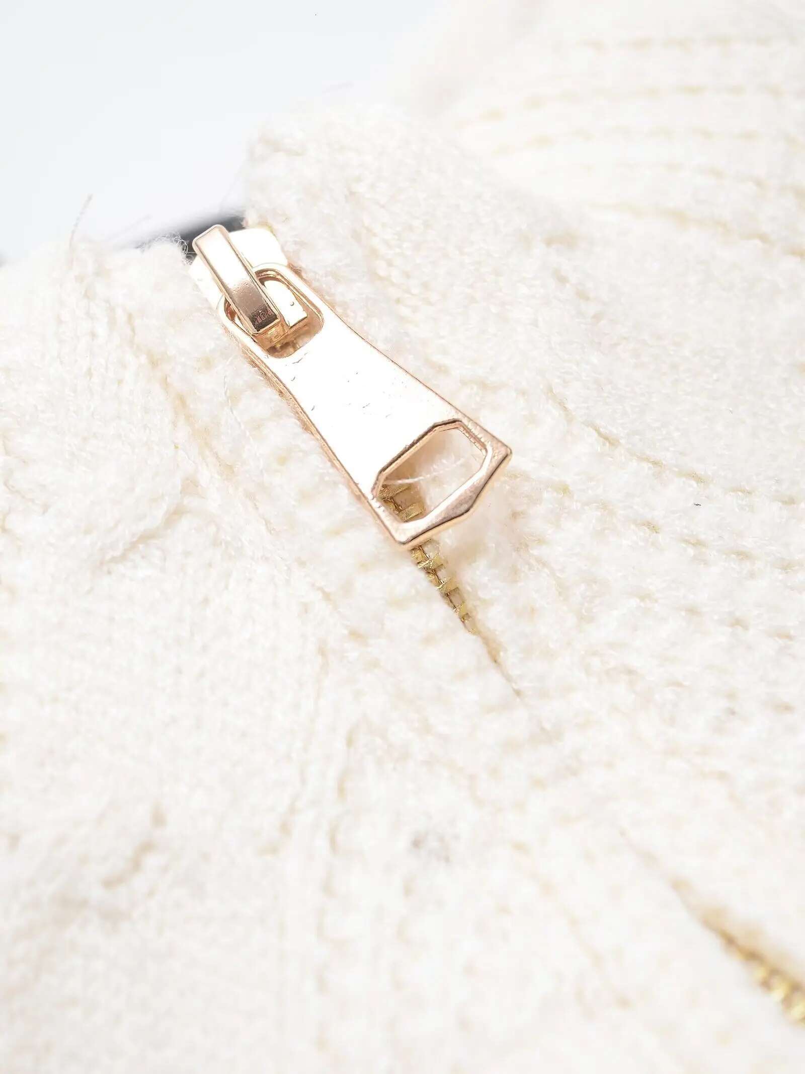 European And American Style New Fashion All-Match Stand-Up Collar Zipper Knitted Cotton Jacket