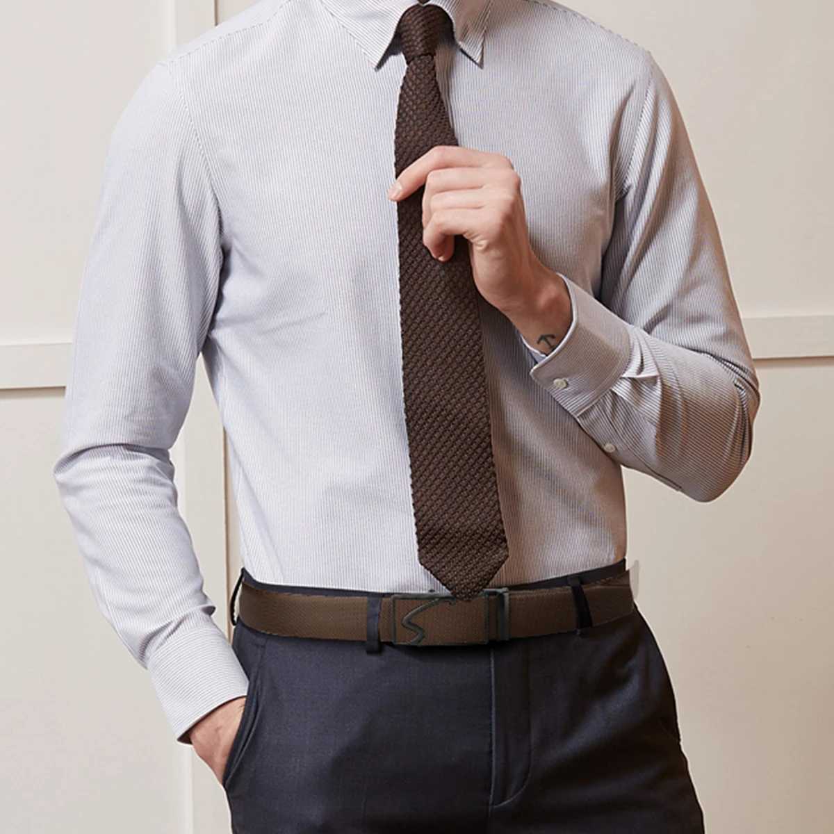 Mens belt with automatic buckle Korean version trendy and casual business belt for middle-aged and young people W250109