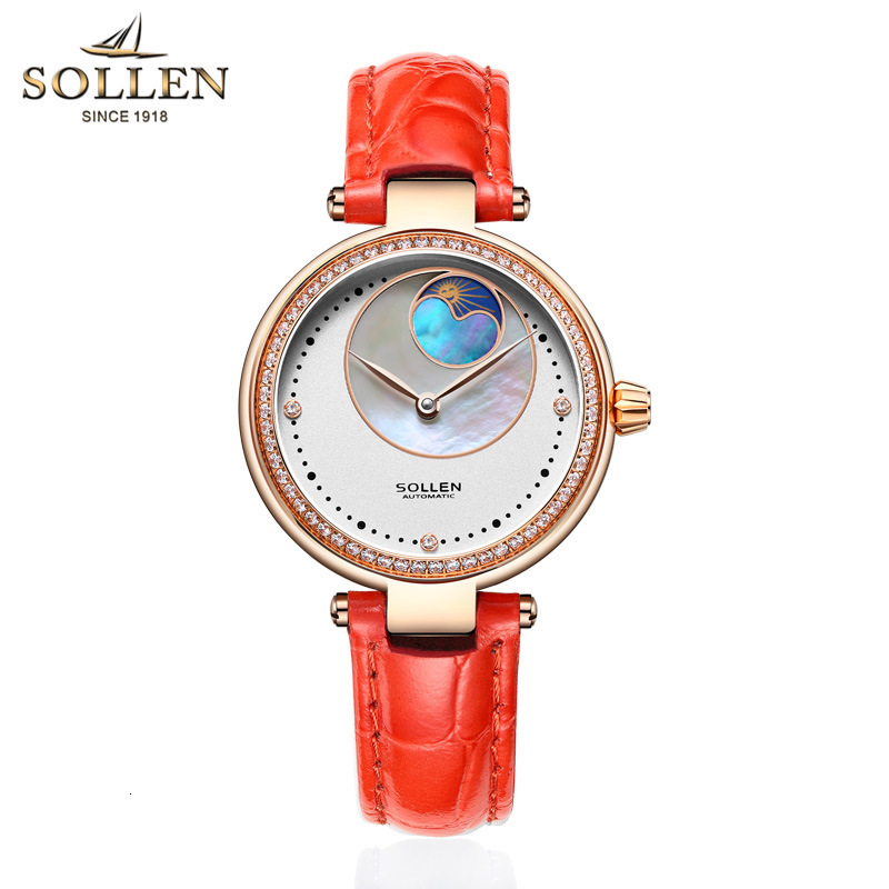 SOLLEN Women's Automatic Quartz Watch with Stainless Steel Band and Water Resistance