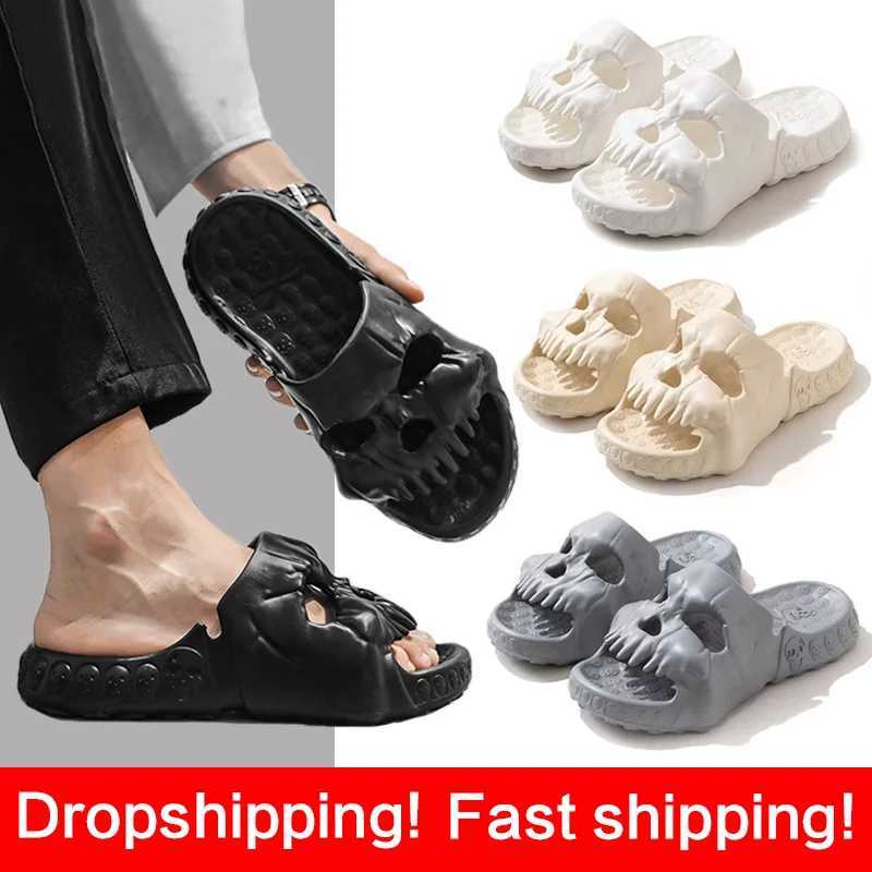 New Arrival New personalized skull design mens slider summer outdoor fun slider thick bottom beach anti slip casual womens sandals T250108