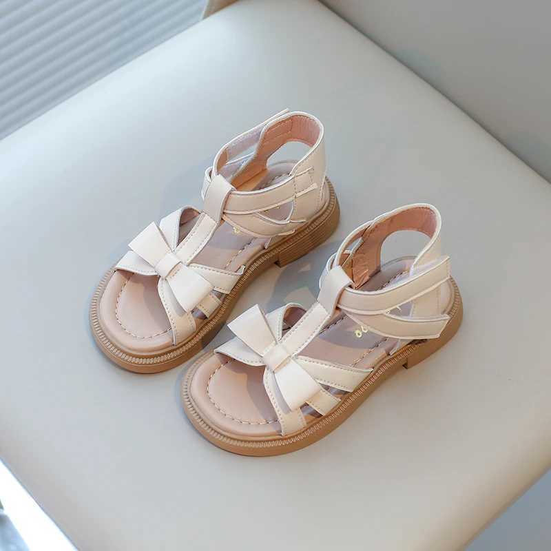 Girls summer sandals childrens gladiator sandals high top bow princess sweet water shoes childrens Roman sandals beige soft W250108