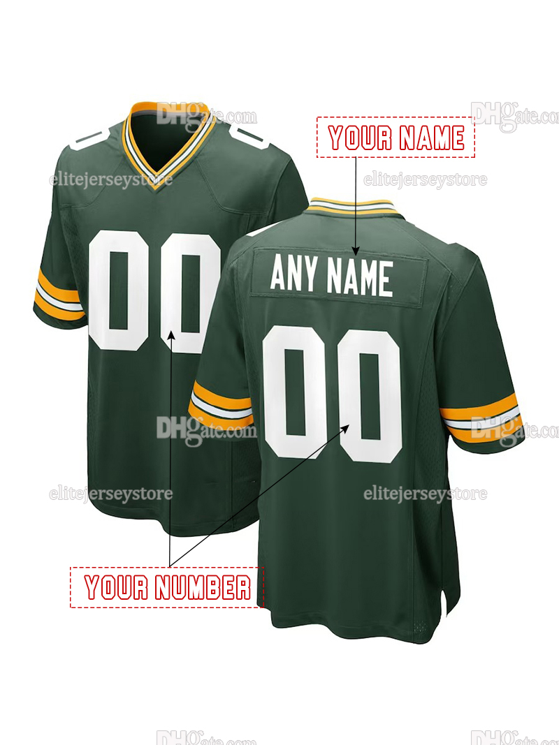 Custom Football Jersey Love Doubs Favre White Kraft Rodgers Reed Dillon Walker Watson Men Women Youth Any Name Number Embroidered Letter Number Design