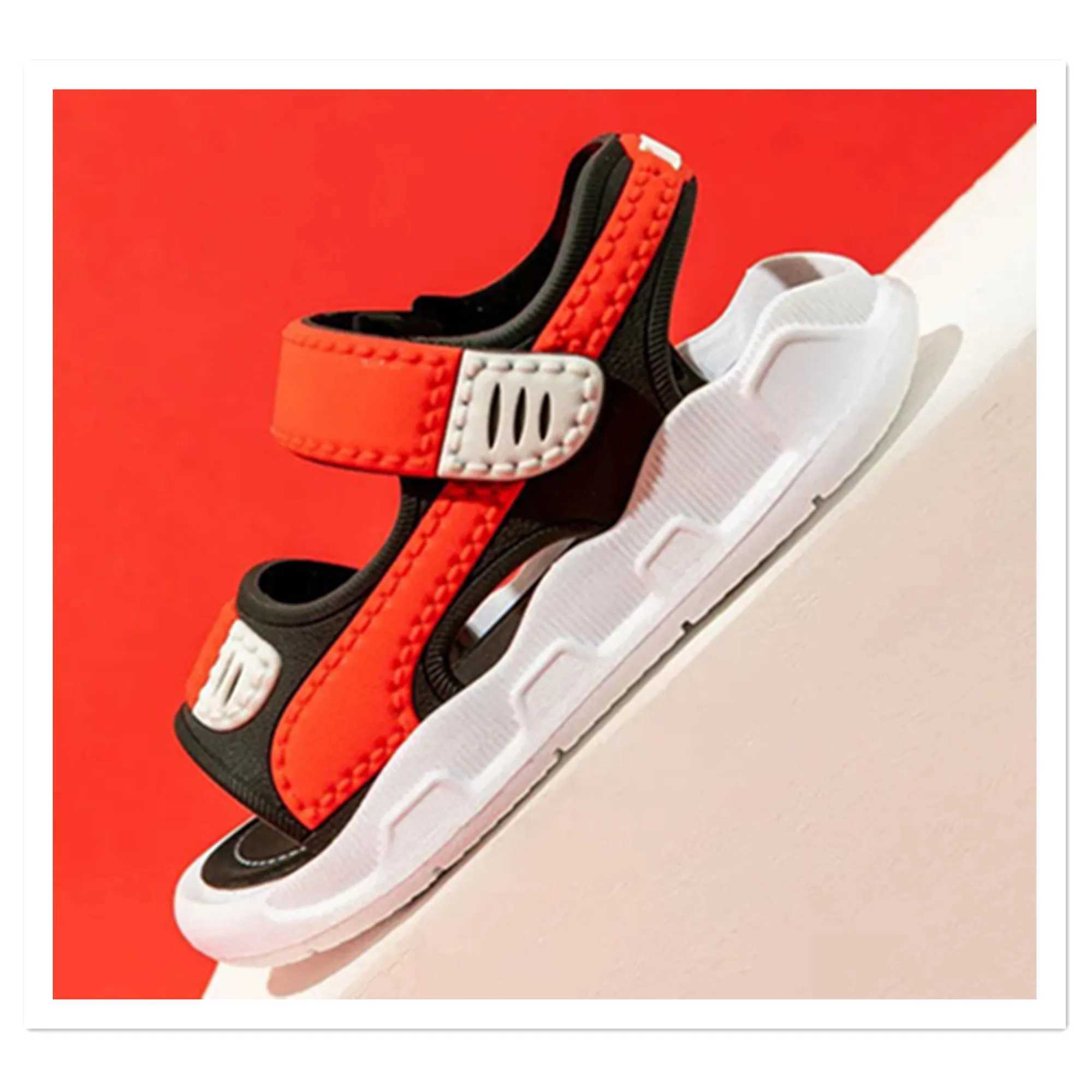 Boys Sandals 2023 Summer Big Boys Soft Bottom Anti slip Childrens Baby Shoes Childrens Beach Shoes W250108