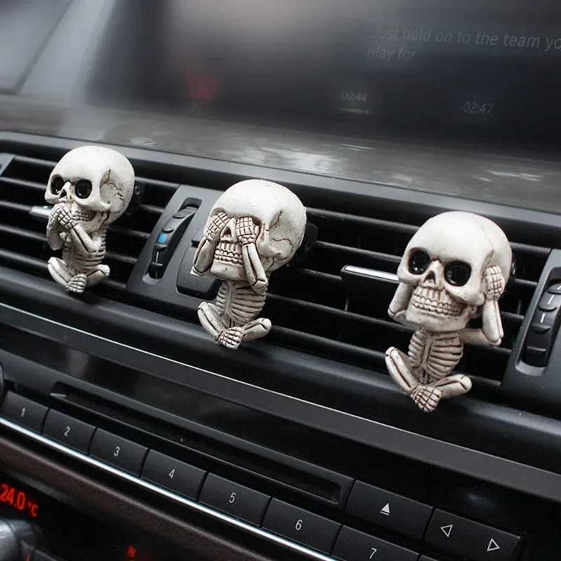 Car Air Freshener Cool human skeleton aromatherapy resin car perfume bone ghost car air freshener ventilation clip odor car odor diffuser H250108