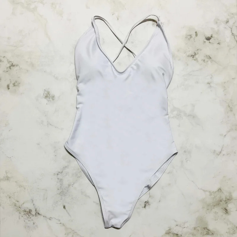 Sexy Female Swimsuit With Chest Pad 1Piece Swimwear Women Monokini Bandage Swimming Suit S3XL Pink Black Push Up Bathing Suits 250108