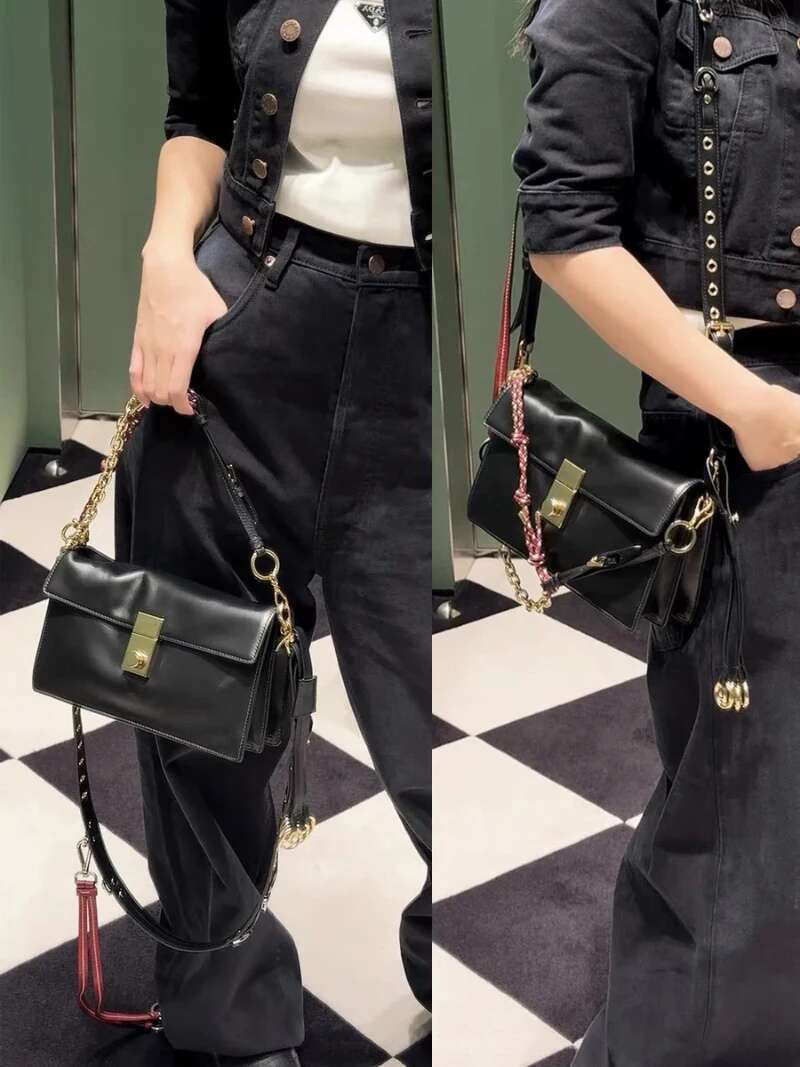 Retro Flap Square Bags Women Genuine Leather Brand Design Soft Shoulder High Street Girls Motorcycle Bag 2025 Spring New