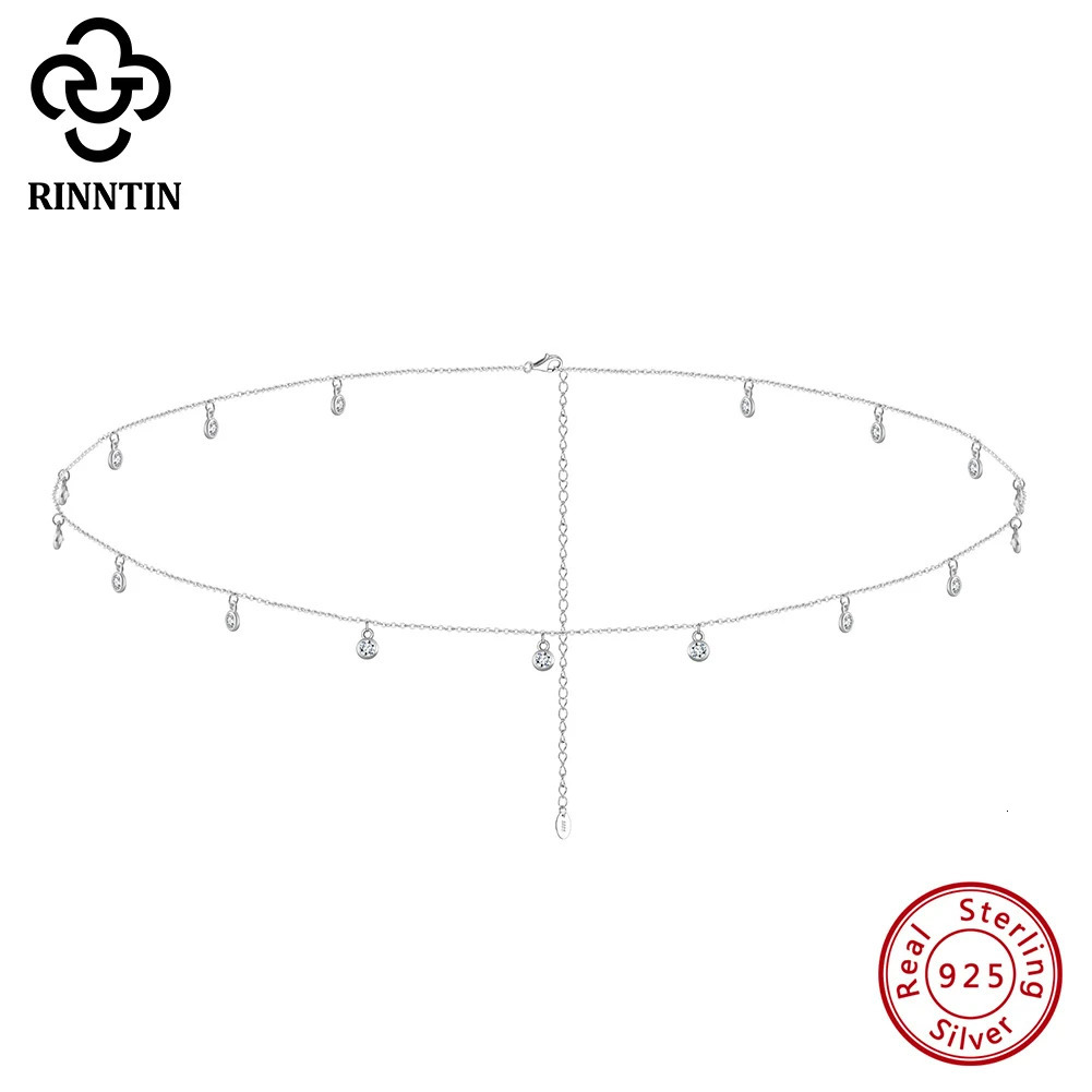 Rinntin Fashion Sexy Body Chain with Clear CZ 925 Sterling Silver for Women Sexy Belly Belt Waist Chain Summer Accessories CW01 250107