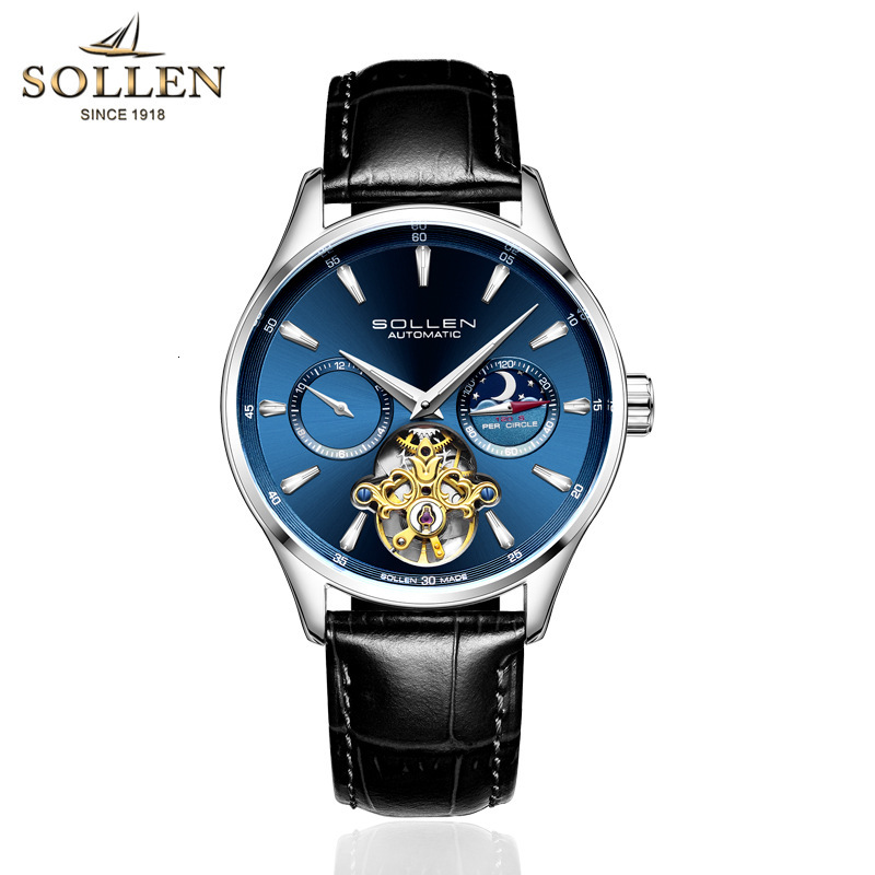 Men's Fashionable Automatic Mechanical Watch with Skeleton Dial and Night Glow