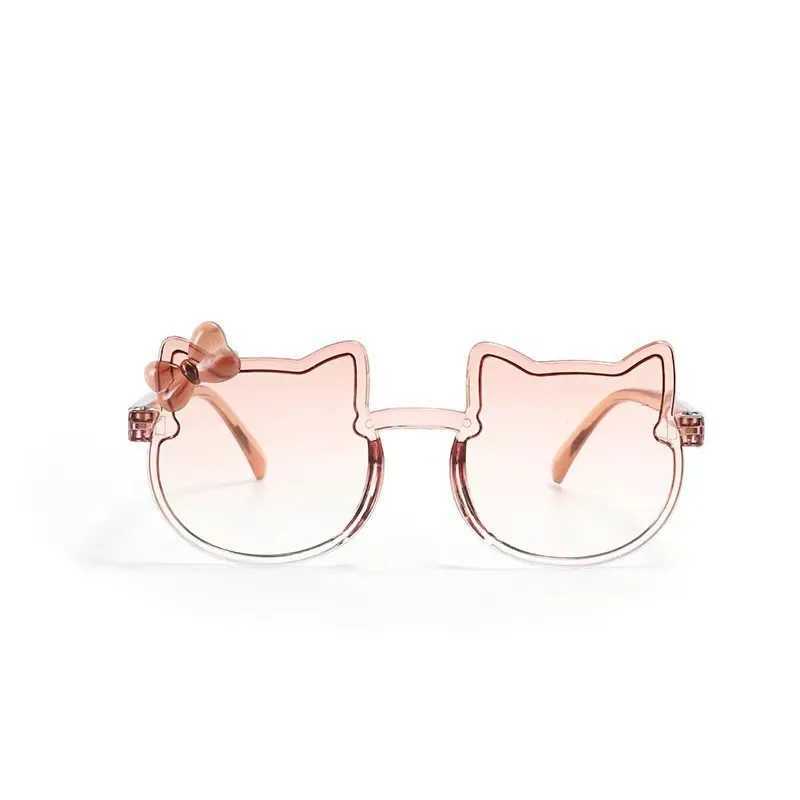 2024 New Summer Childrens Sunglasses Pink Bow Sunglasses Little Girl Super Cute Baby Color Childrens Fashion Glasses W250109