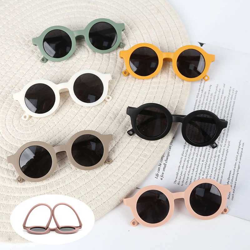 Children toddlers infants soft silicone polarized Morandi colored sunglasses UV protection and sun protection W250109