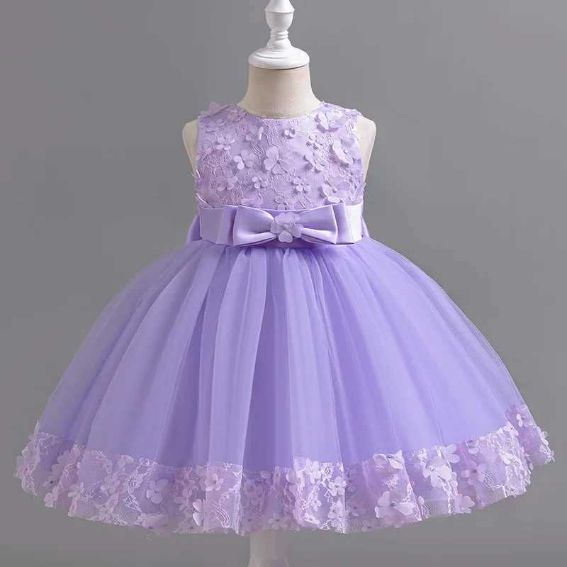 Fashion Flower Girl Dresses for Weddings Lace Mesh Sleeveless Girl Evening Gown Summer Girls Par Dress 2-12 YearsXJ250108