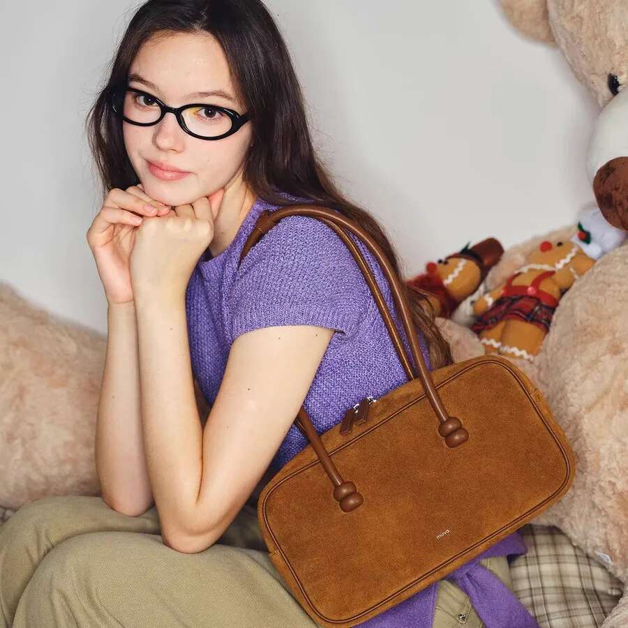 Suede Boston 2025 Spring New Large Capacity Armpit Niche Design Ins Fashion High Quality Women's Handheld Shoulder Bag