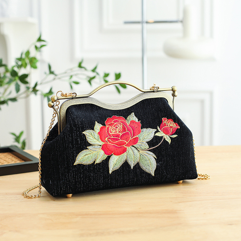 Embroidered Chinese style qipao bag handbag shoulder bag cross-border women's bag retro women's bag crossbody bag hand-held bag