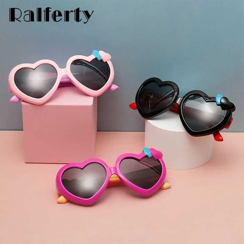 Ralfer flexible childrens sunglasses girls sunglasses polarized anti UV shadows baby heart-shaped sunglasses Oculos baby sunglasses W250109