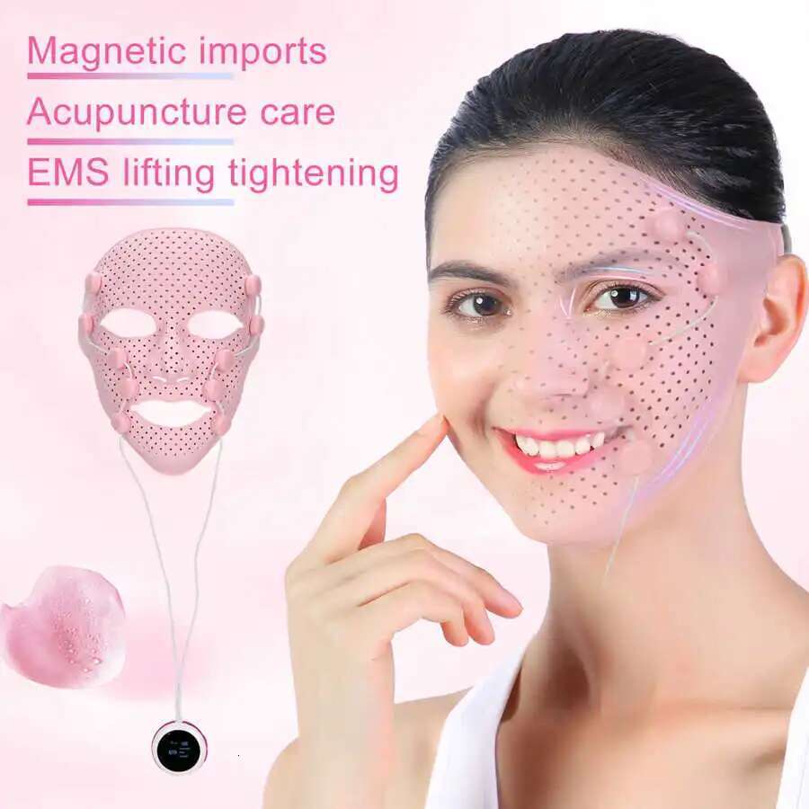3D Silicone Facial Mask Electric EMS V Shaped Massager Magnet Massage Lifting Slimming Face SPA Beauty Skin Care Tool