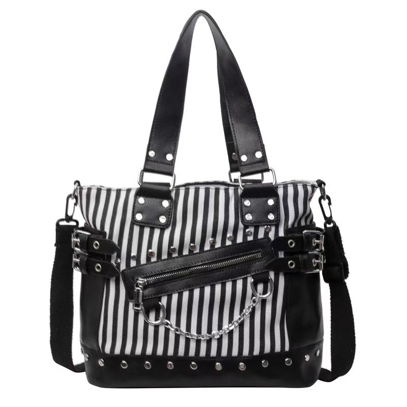 New Casual Designer Handmade Leather Men's Black Rivet Outdoor Travel Real Cowhide Women Schoolbag