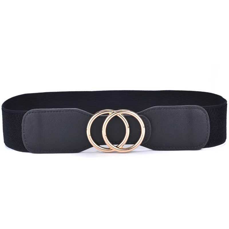 Womens Elastic Wide Waist Belt W Double Loop Buckle Cummerbundles Womens W250109